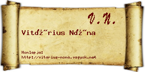 Vitárius Nóna névjegykártya